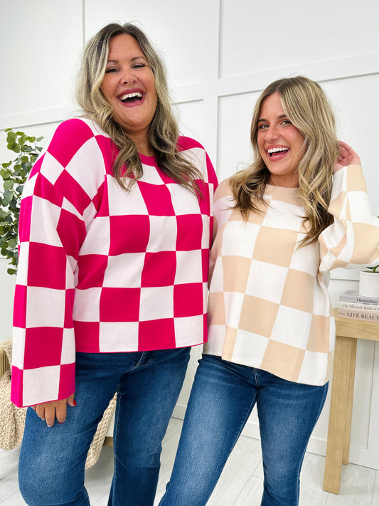 REG/CURVY Come Check This MOCO Exclusive Design Checkered Sweater- Multiple Colors!