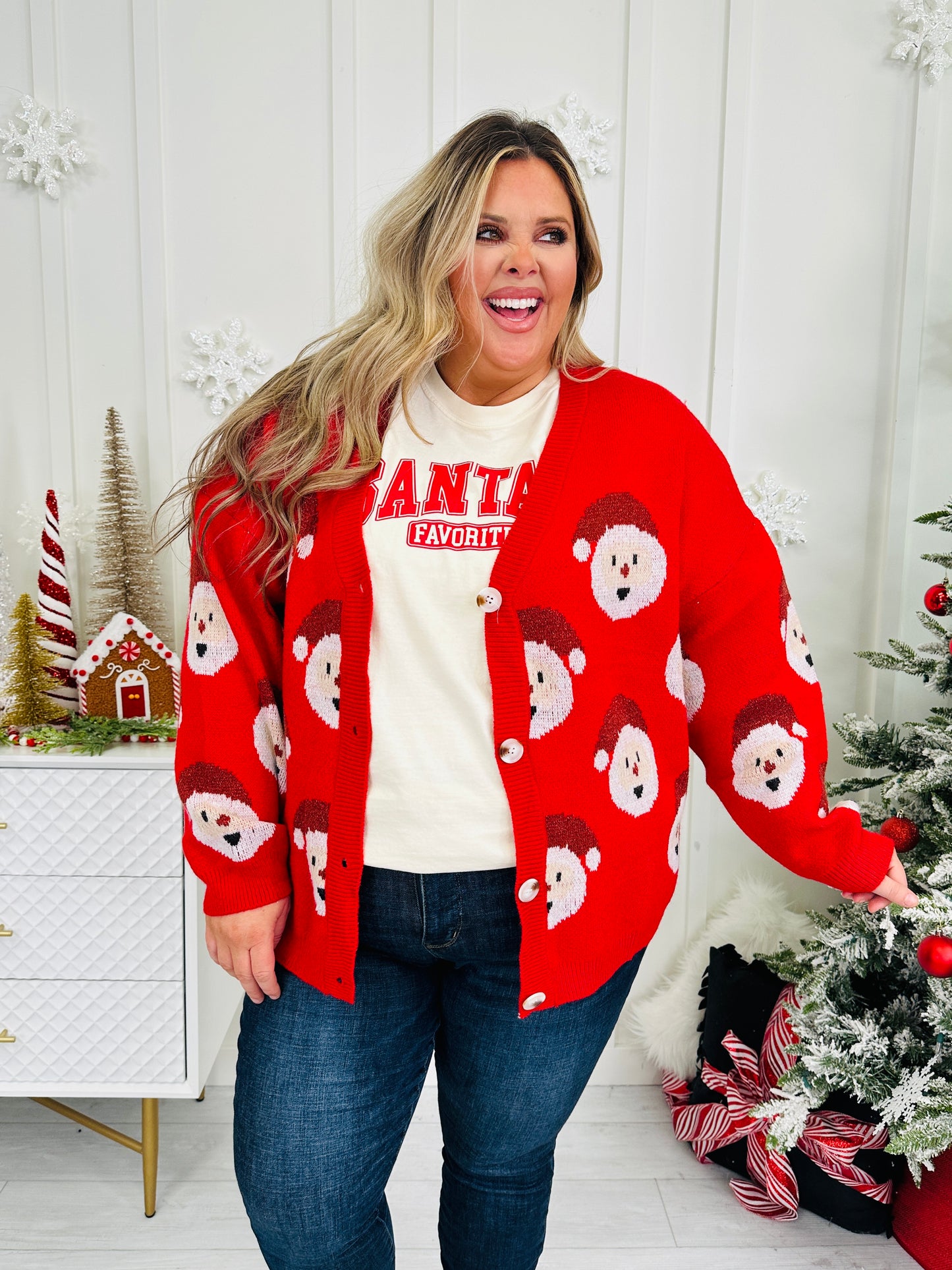 Santa Stop Here Cardigan in Multiple Colors