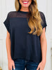 Moonlight Mesh Top In Navy