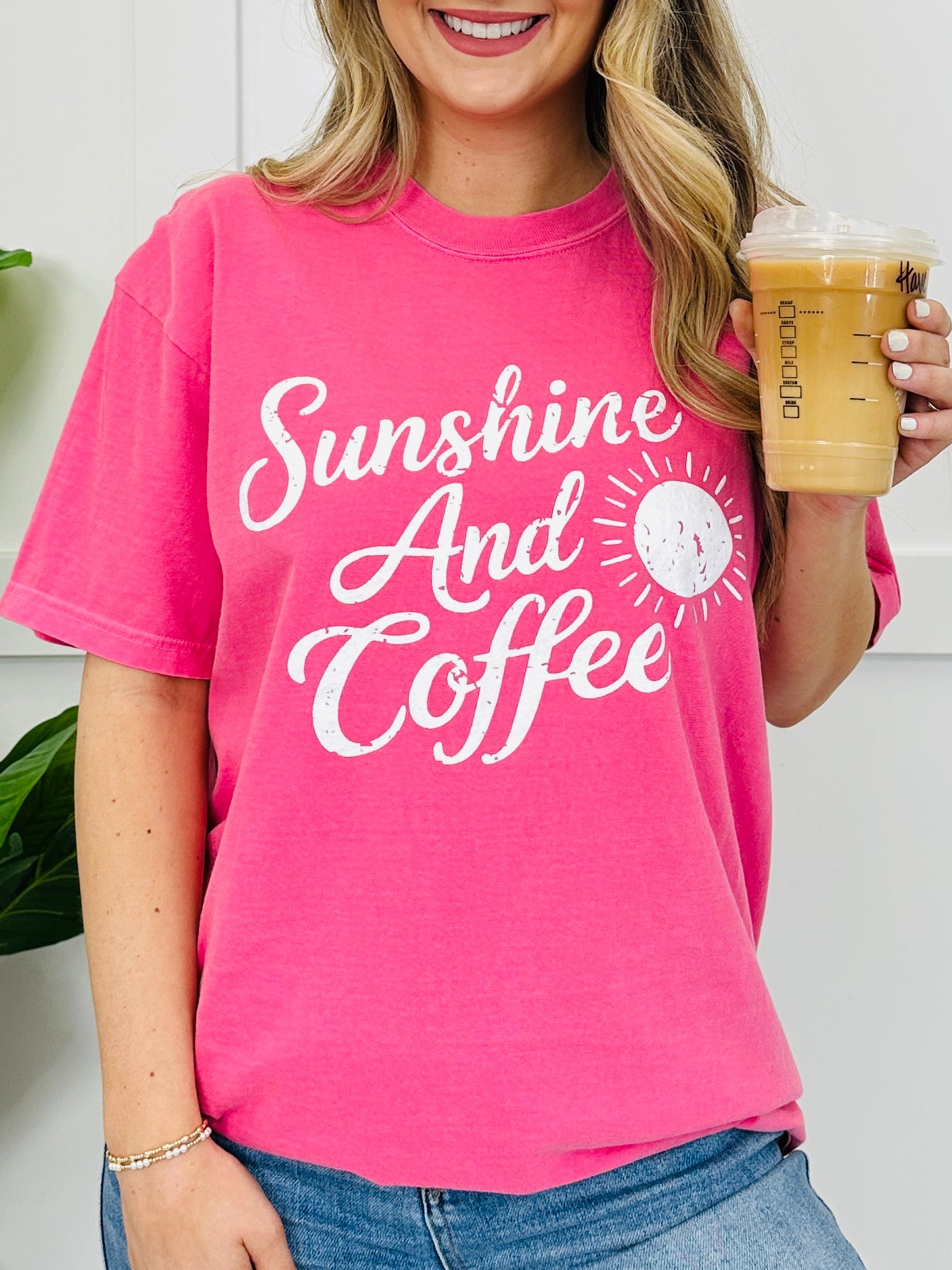 Sunshine And Coffee Graphic Tee In Two Colors