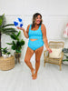 The Olivia Swim Top In Bright Blue
