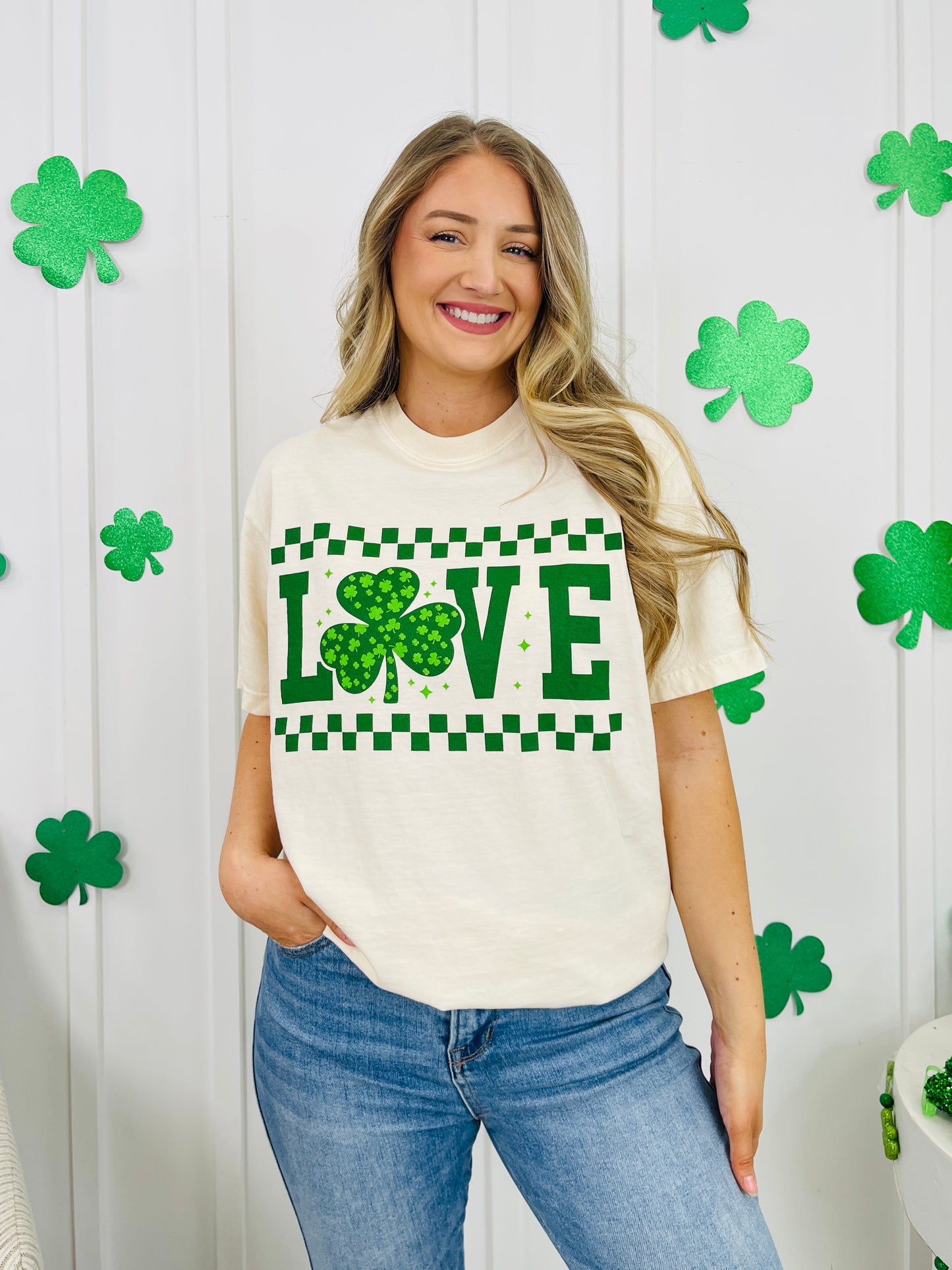 Love With A Clover Graphic Tee
