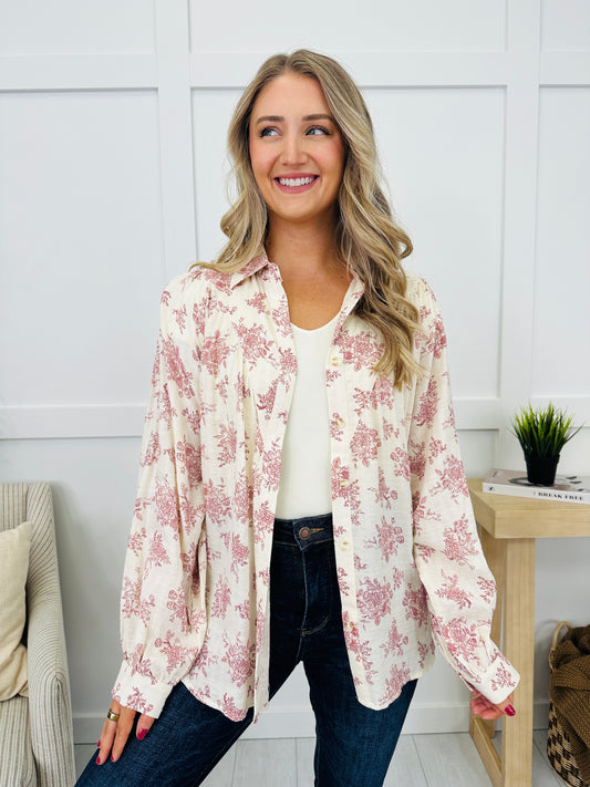 Sweet On Sunday Top in Dust Burgundy