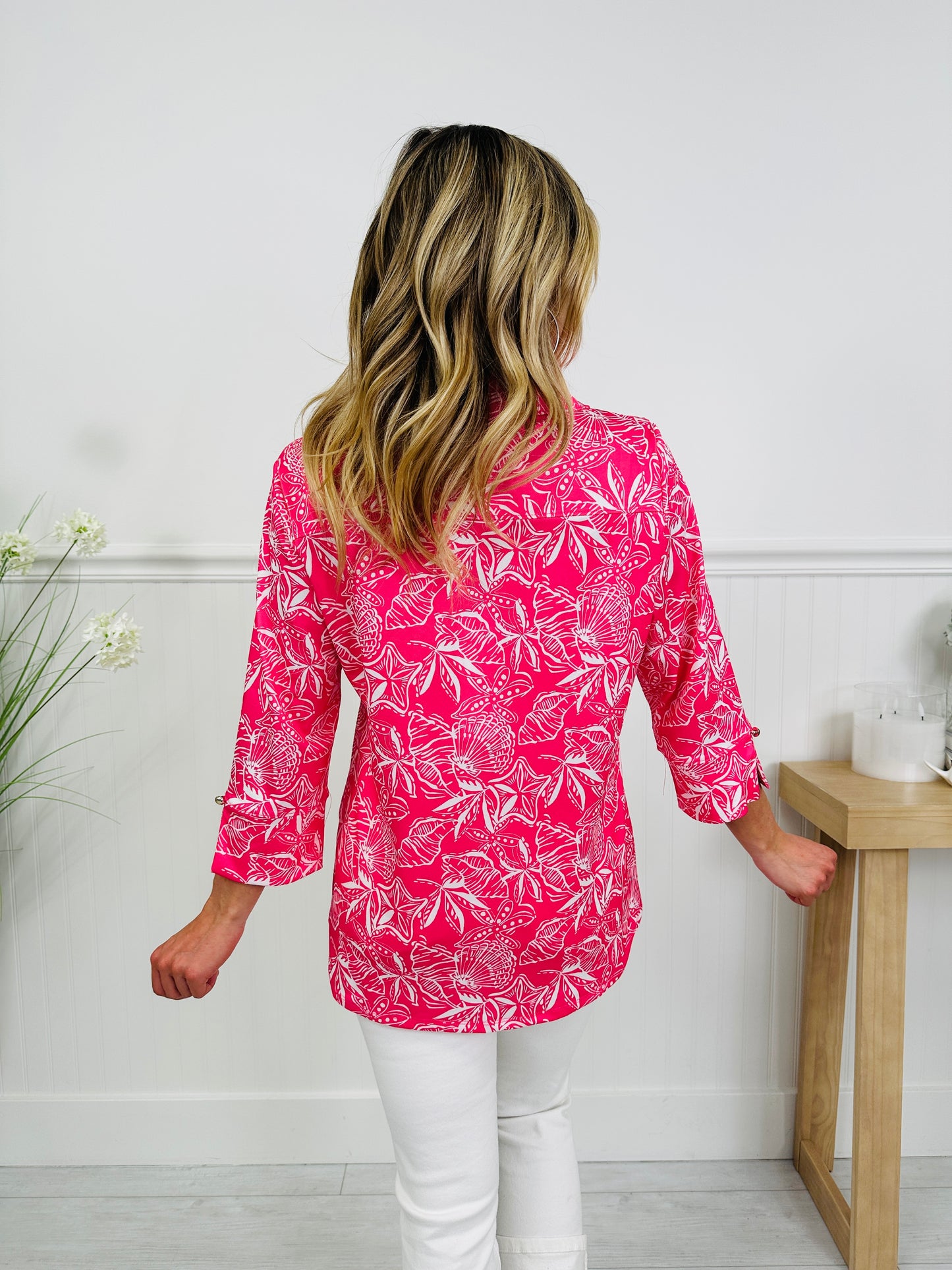 Bloom in Spring Top In Seashell Print