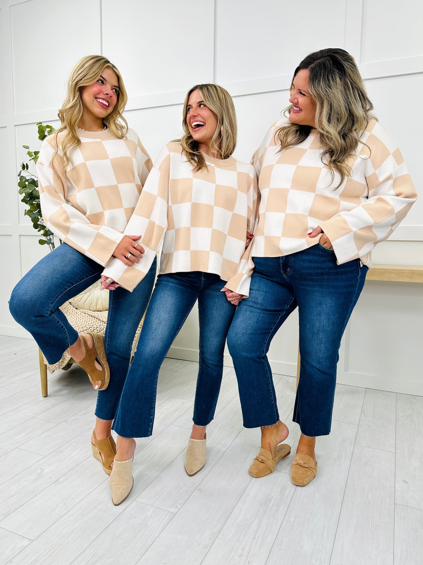 REG/CURVY Come Check This MOCO Exclusive Design Checkered Sweater- Multiple Colors!