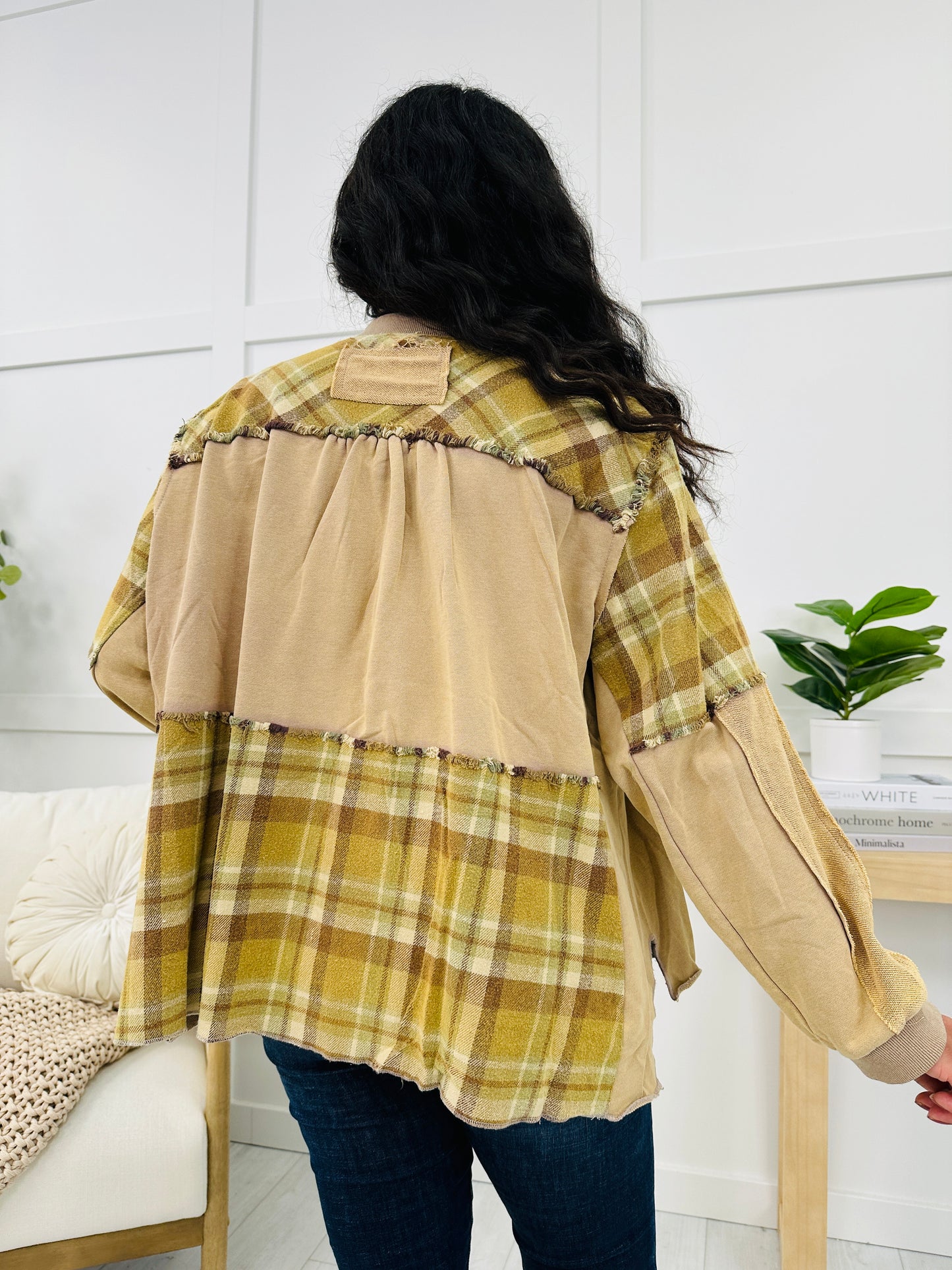 Plaid Pathway Sweatshirt In Mocha/Sage