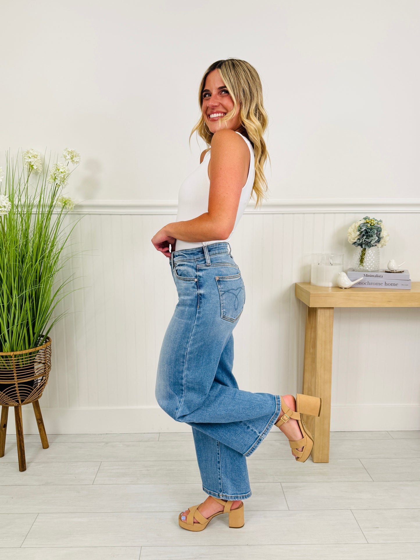 Judy Blue Keep It Simple Ankle Wide Jeans
