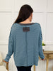 Cozy in Stripes Top In Mint Brown