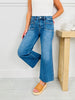 Top Of The Crop Tummy Control Wide Leg Cropped Jeans
