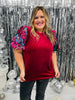 REG/CURVY Midnight Magic Top In Wine Multi