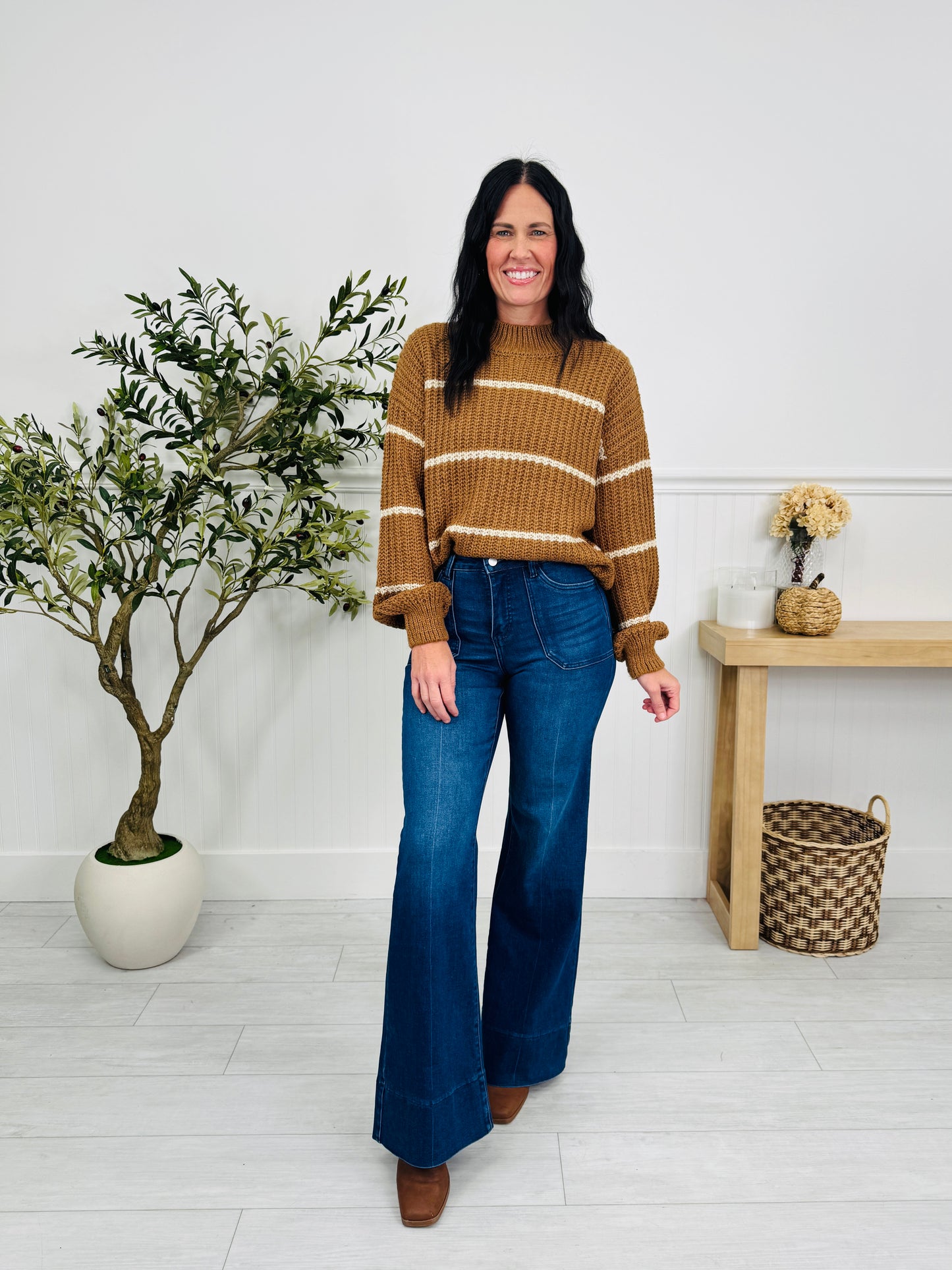 Full Of Style Tummy Control Wide Leg Jeans In Multiple Inseams