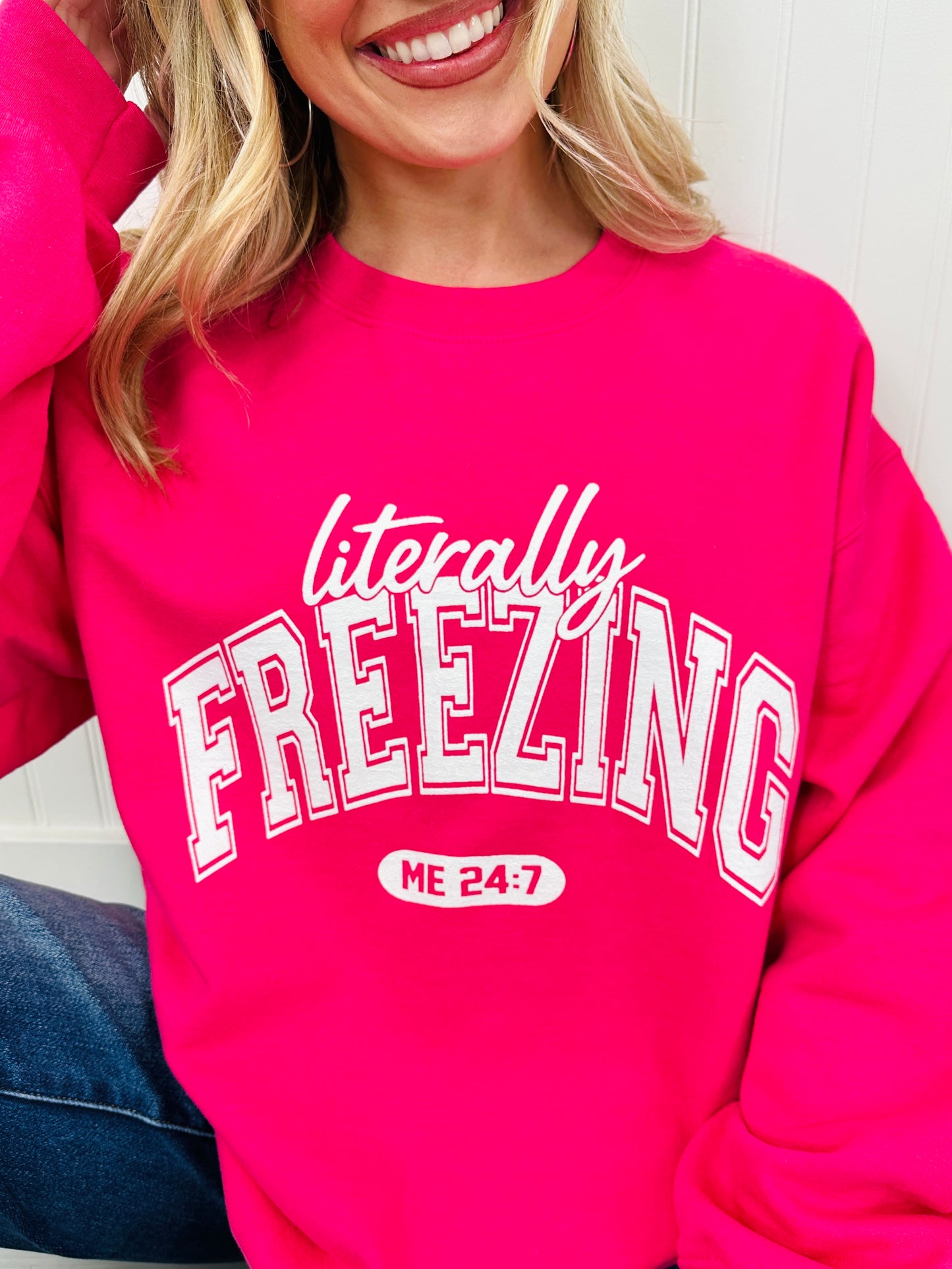Literally Freezing Graphic Crewneck Sweatshirt