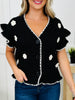 Buttoned Blooms Cardigan in Black