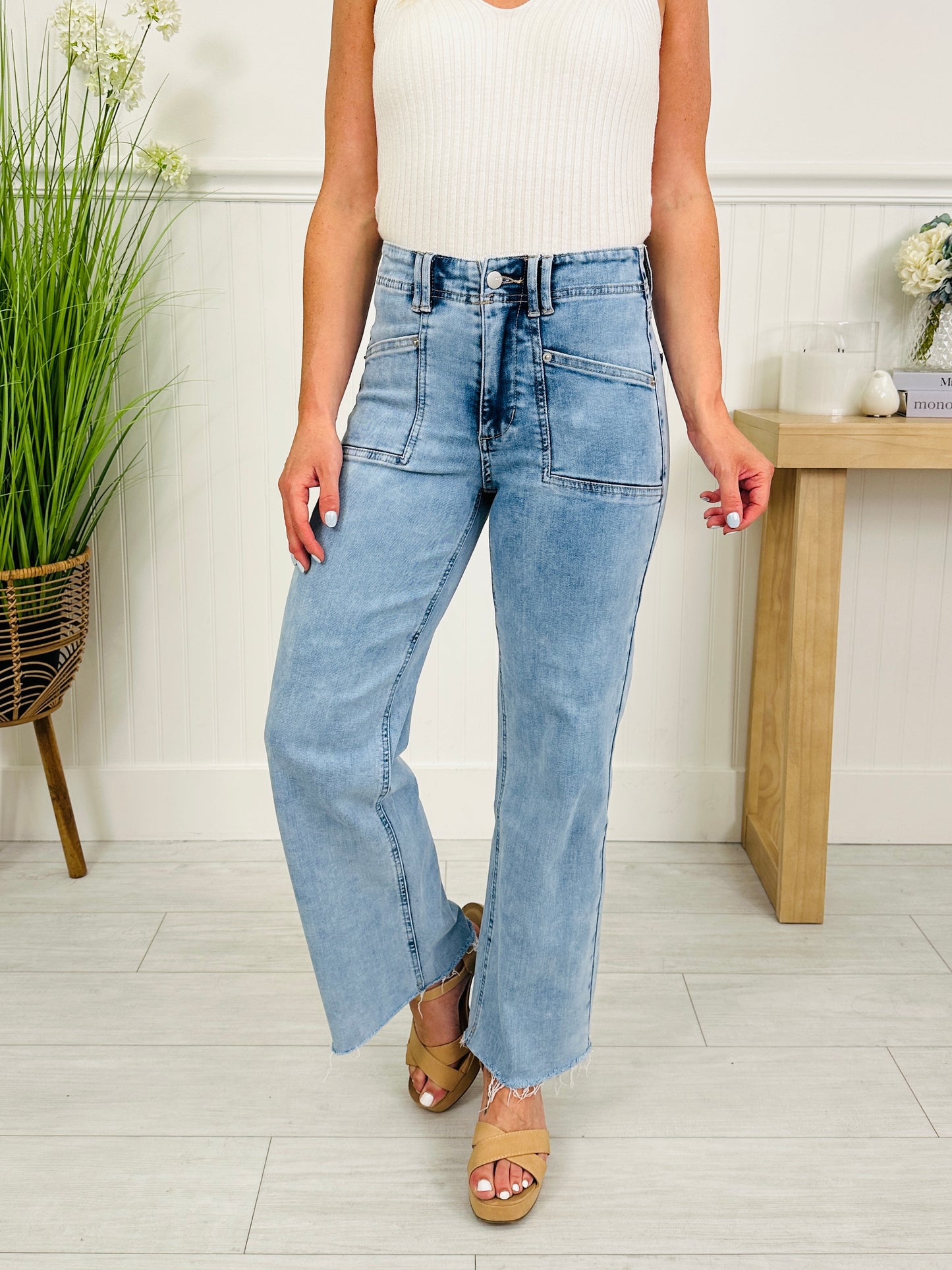 Summer Mood Cropped Wide Leg Jeans