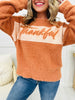 Fall Into Happiness Sweater In Burnt Orange