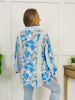 Patchwork Blossoms Top In Blue
