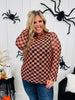 Spooky Things Mesh Top In Checkered Print