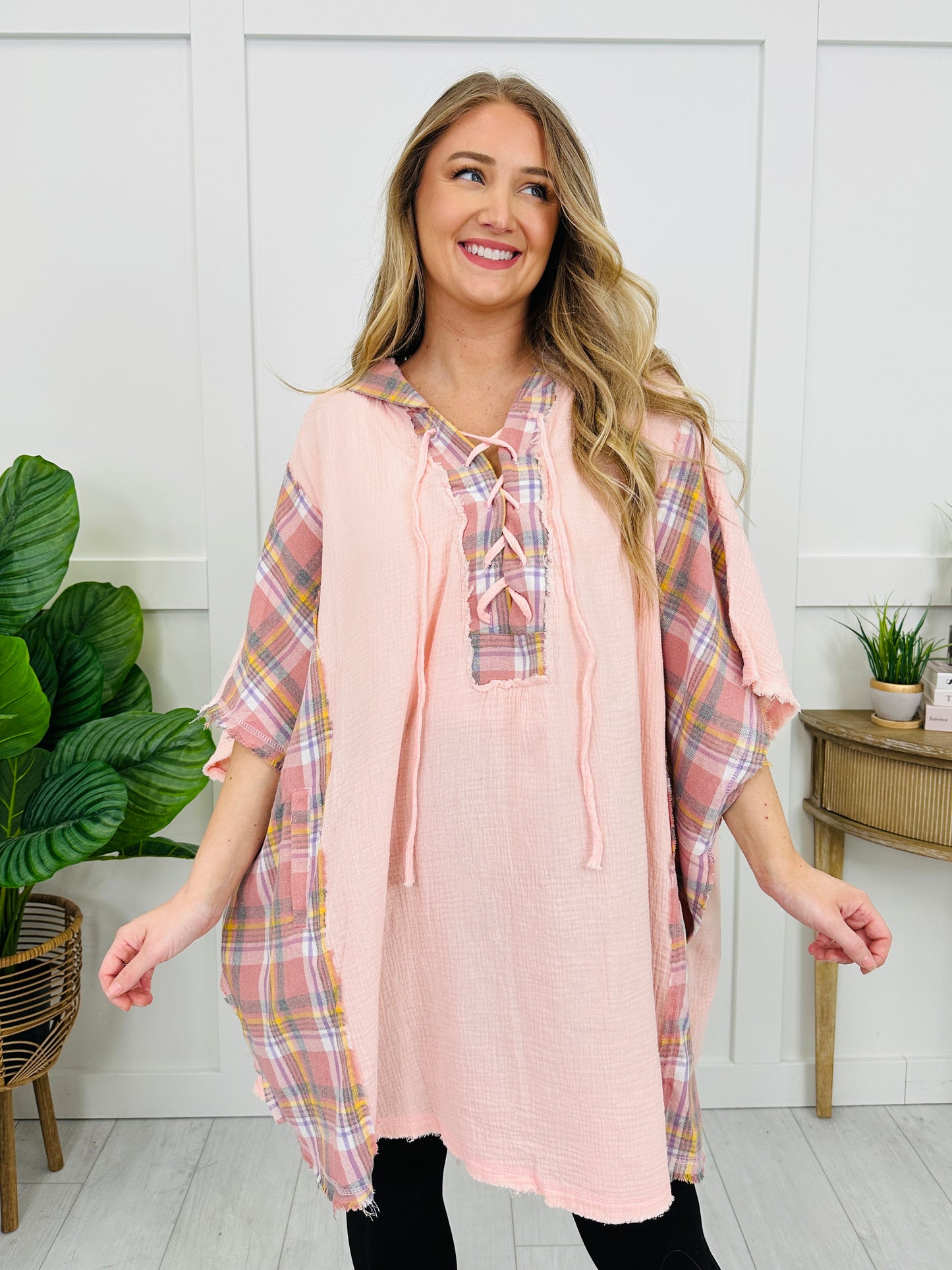 Catch My Chill Tunic in Pink Combo
