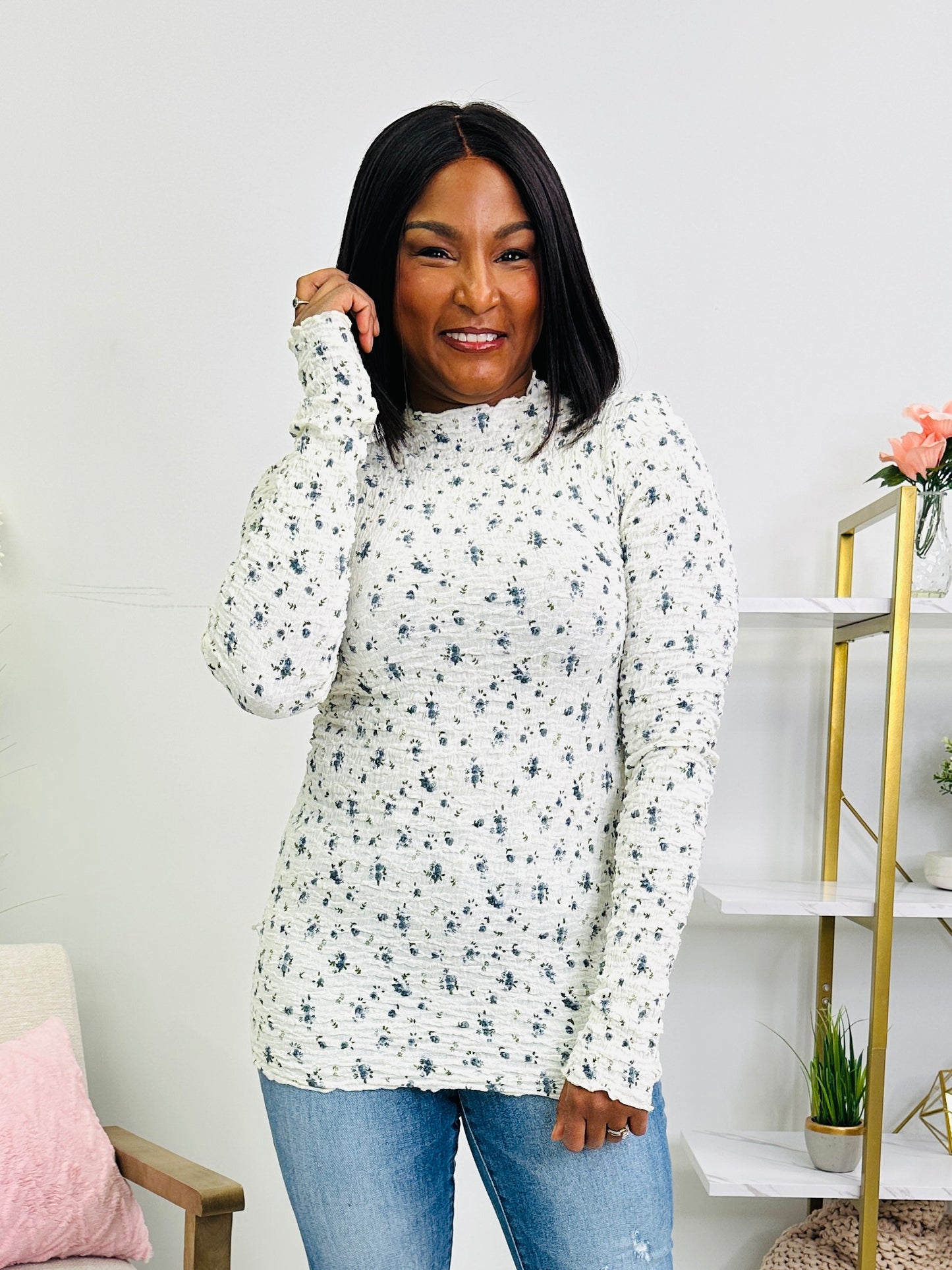 Pastel Promise Top in Cream Blue