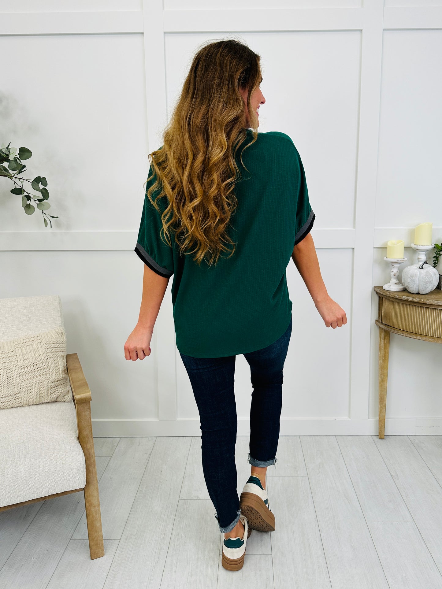 Country Club Chic Top In Palm Green