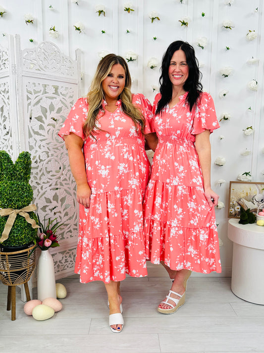 Sunday in Petals Dress In Coral