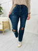 Judy Blue Tearin' Up My Heart Ripped Knee Dad Jeans in Reg/Curvy