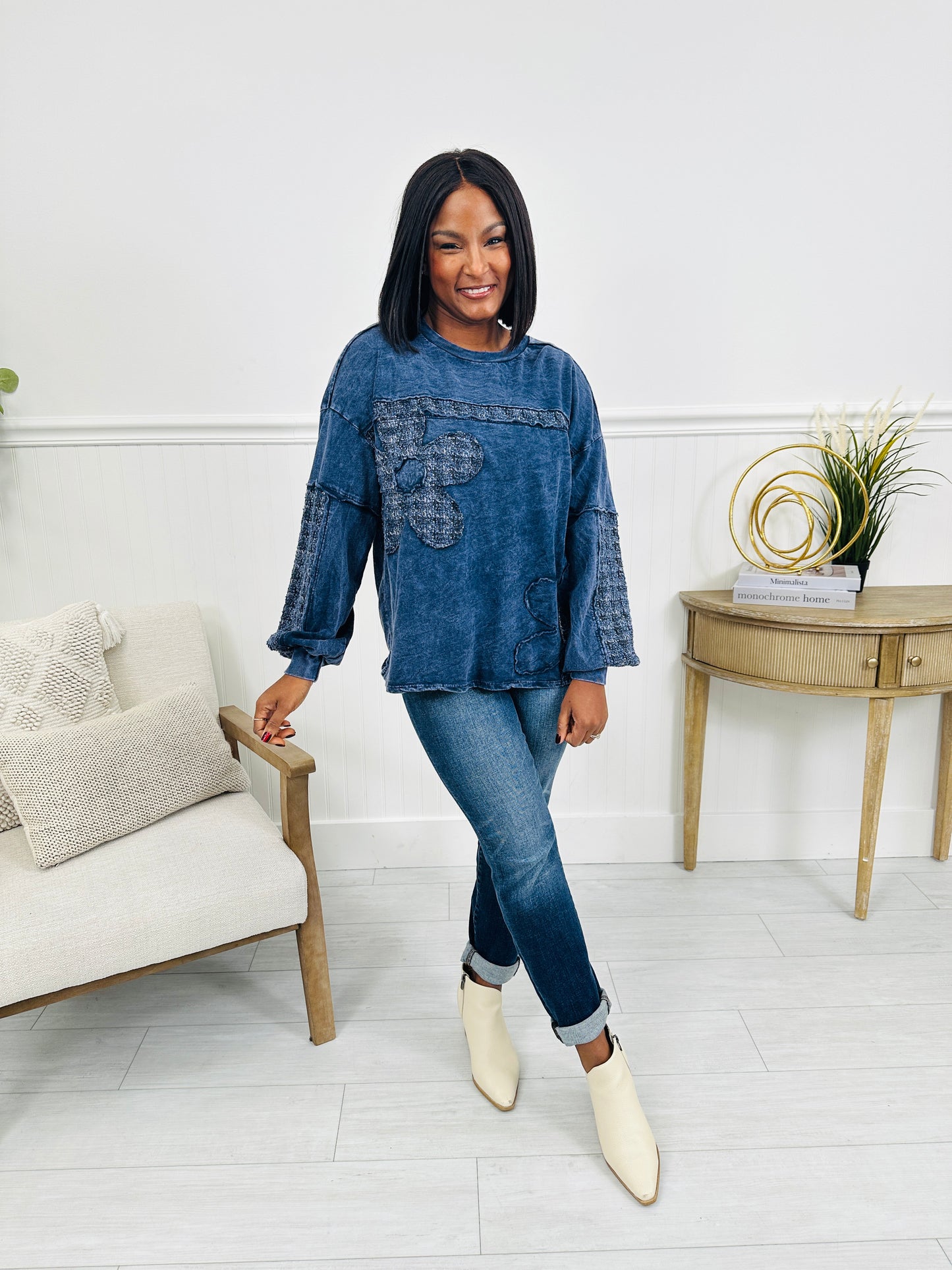 Under Fading Skies Pullover in Navy