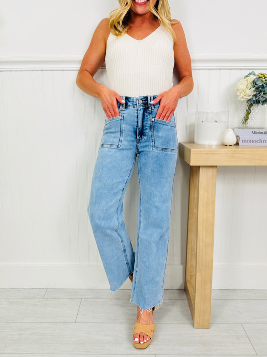 Summer Mood Cropped Wide Leg Jeans