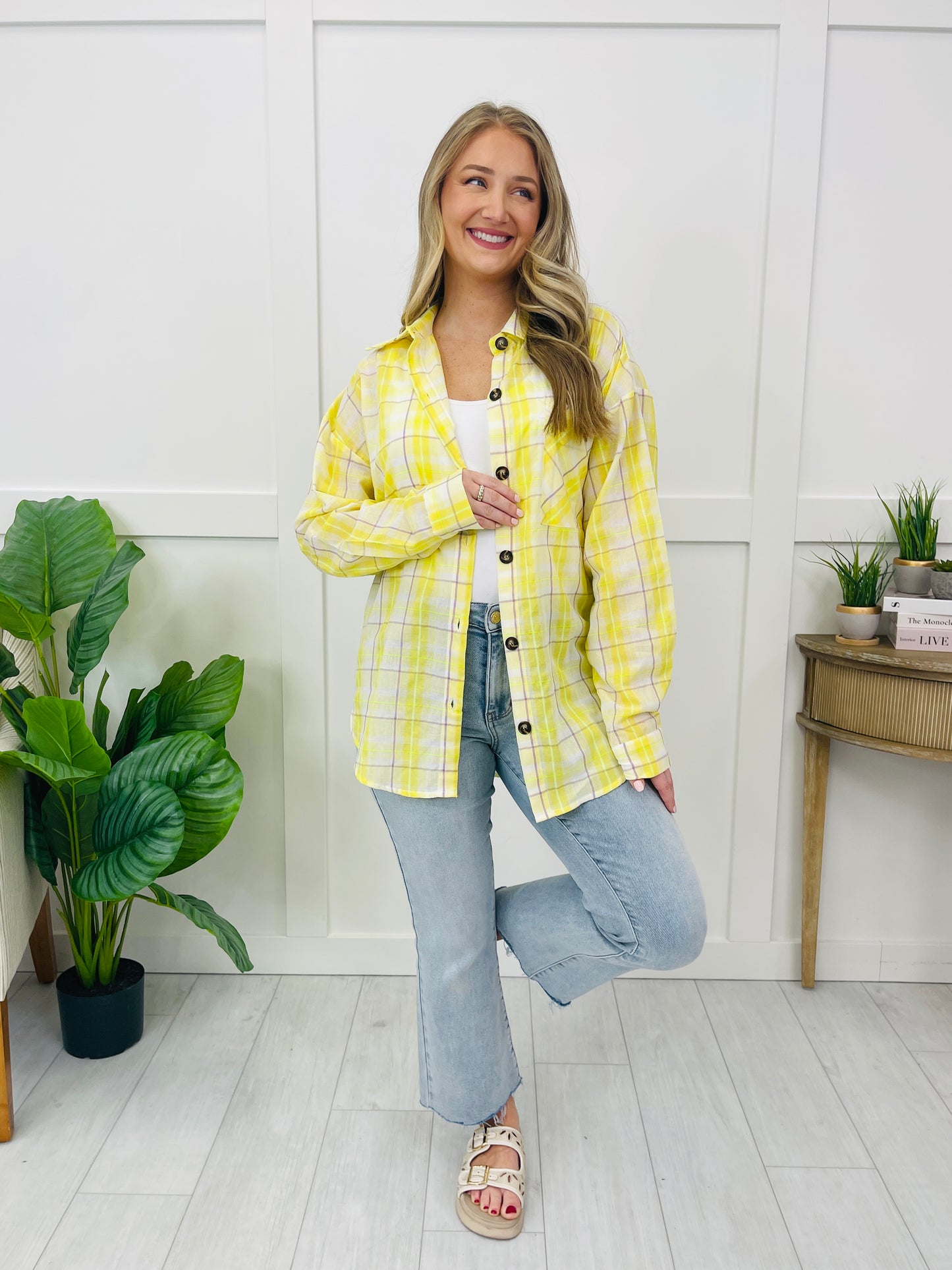 Buttercup Plaid Top