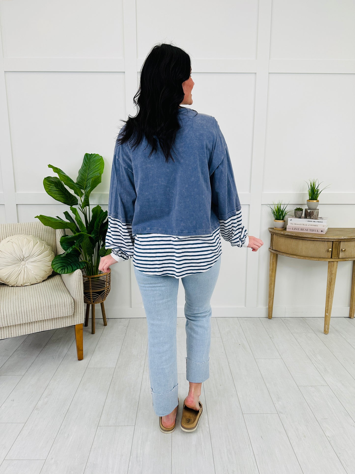 Striped Dreamer Pullover in Denim