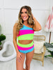 The Jess Swim Top In Bright Stripes