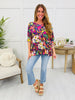 Forever Floral Top In Blueberry