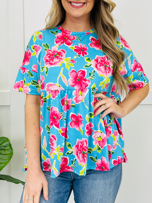 Blue Skies and Blooms Top