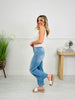 Subtly Studded Tummy Control Wide Leg Cropped Jeans