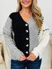 Side By Side Cardigan in Black/Grey