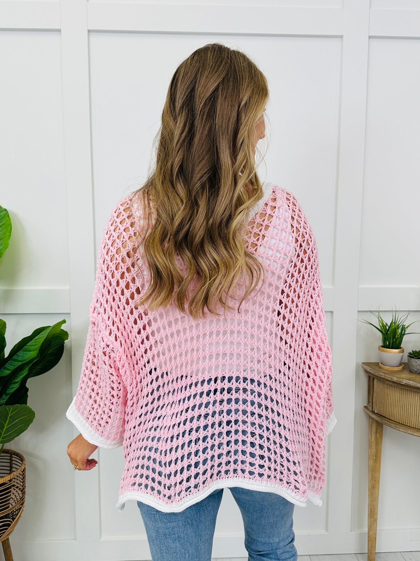 Feathered Feels Cardigan In Soft Pink
