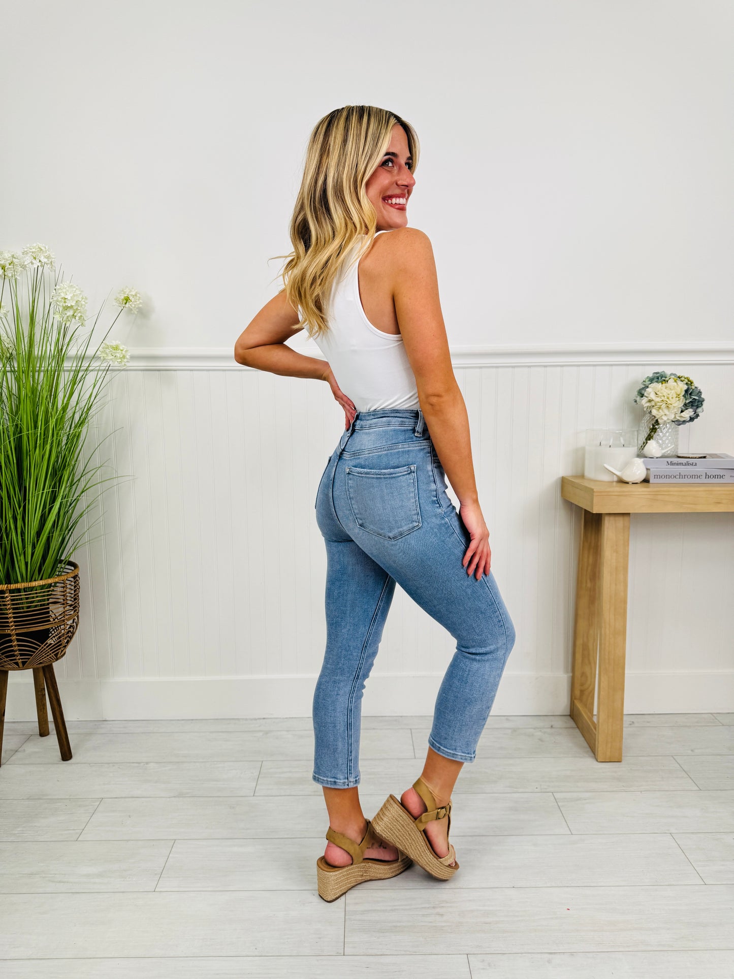 Easy Fit Tummy Control Capri Jeans in Three Inseams