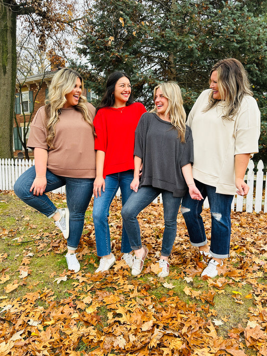 REG/CURVY Easy Living Pullover- Multiple Colors!