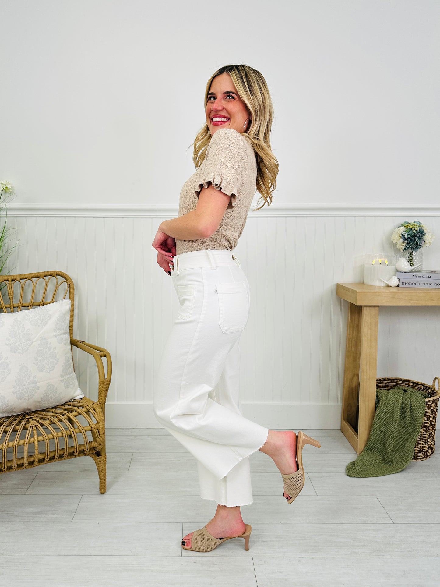 Judy Blue Whispers of White Wide Leg Cropped Jeans