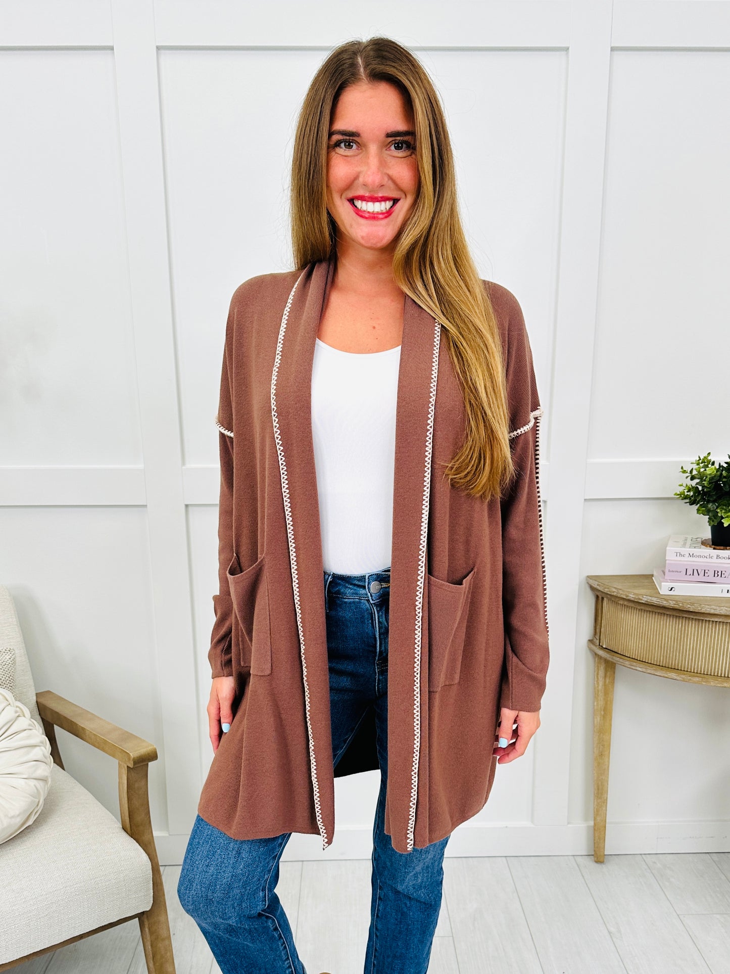 Pocket Companion Cardigan in Brown