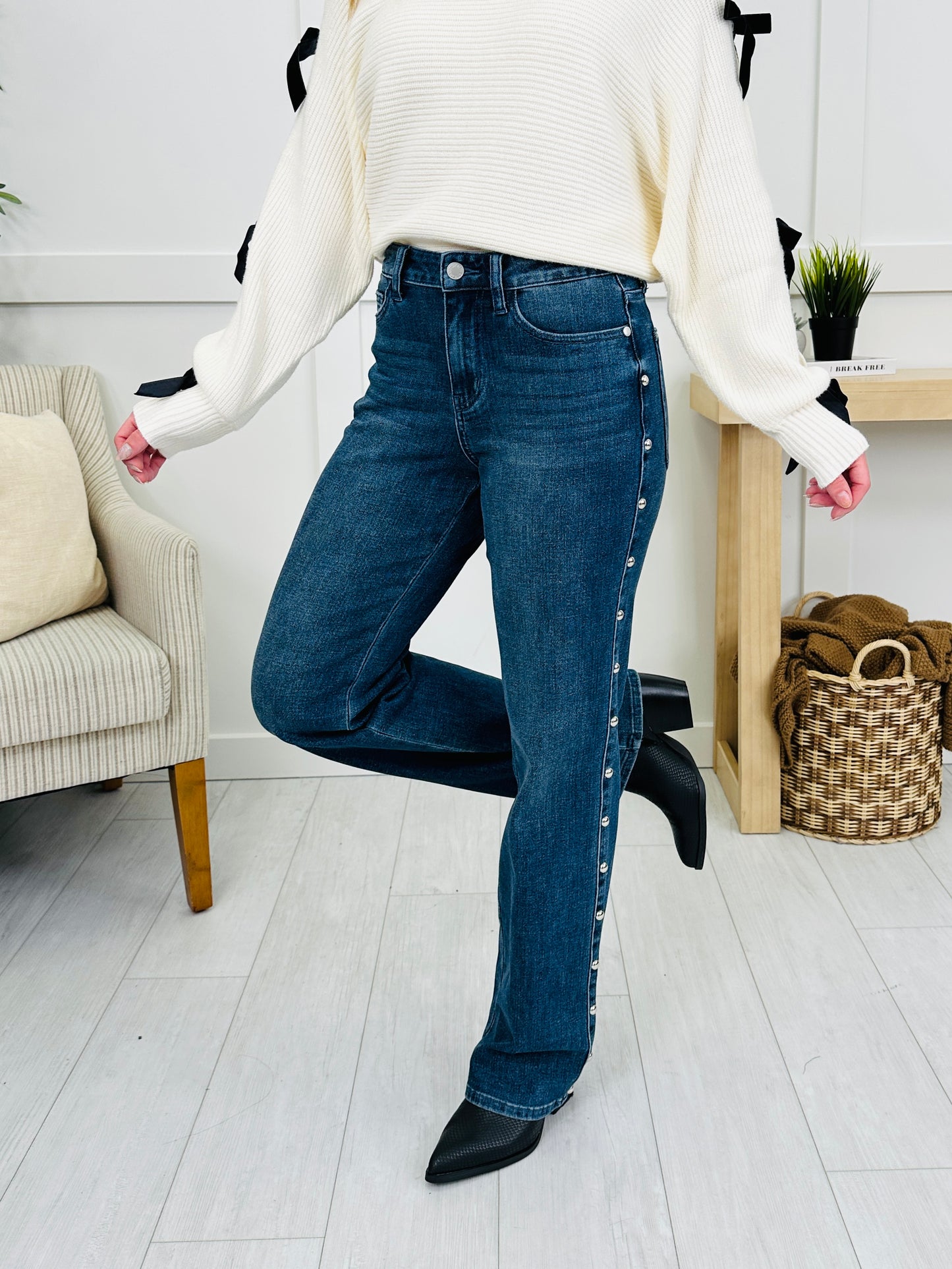 Judy Blue Straight Up Stud Straight Leg Jeans