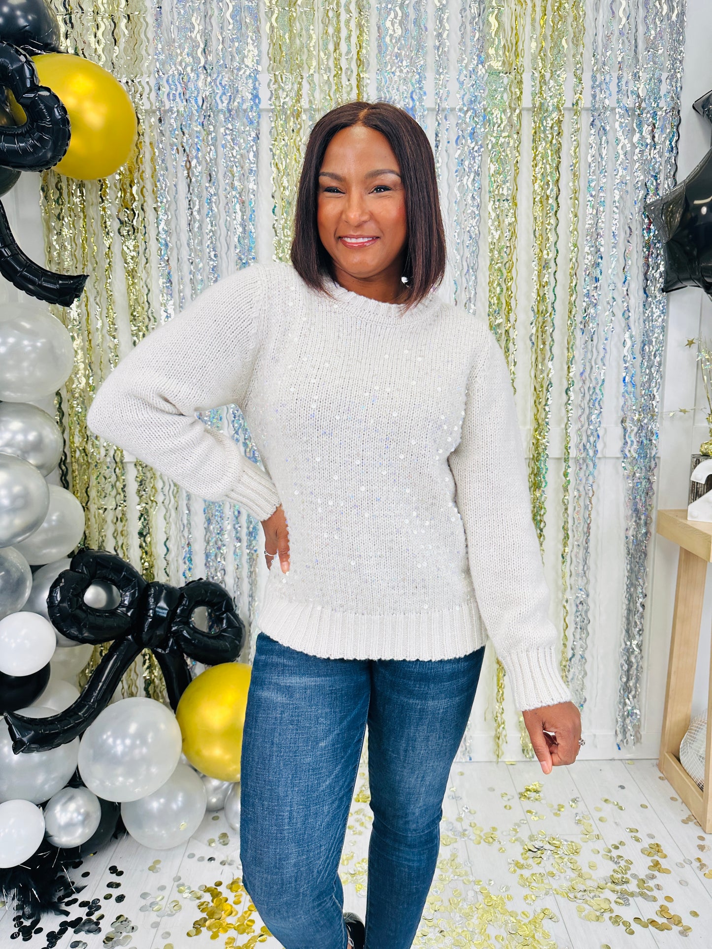 Shimmery Simplicity Sweater