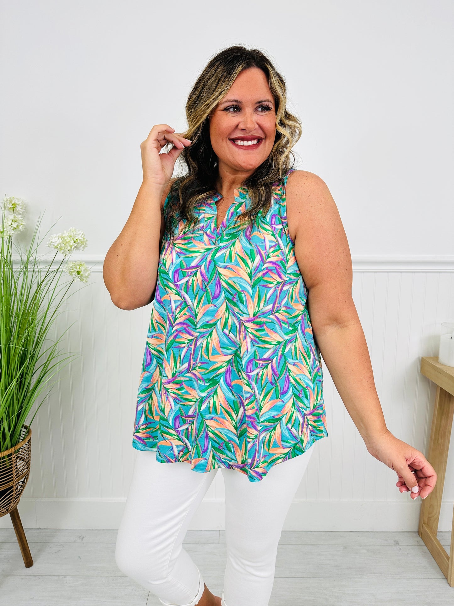 Sunshine Energy Top in St. Augustine Print