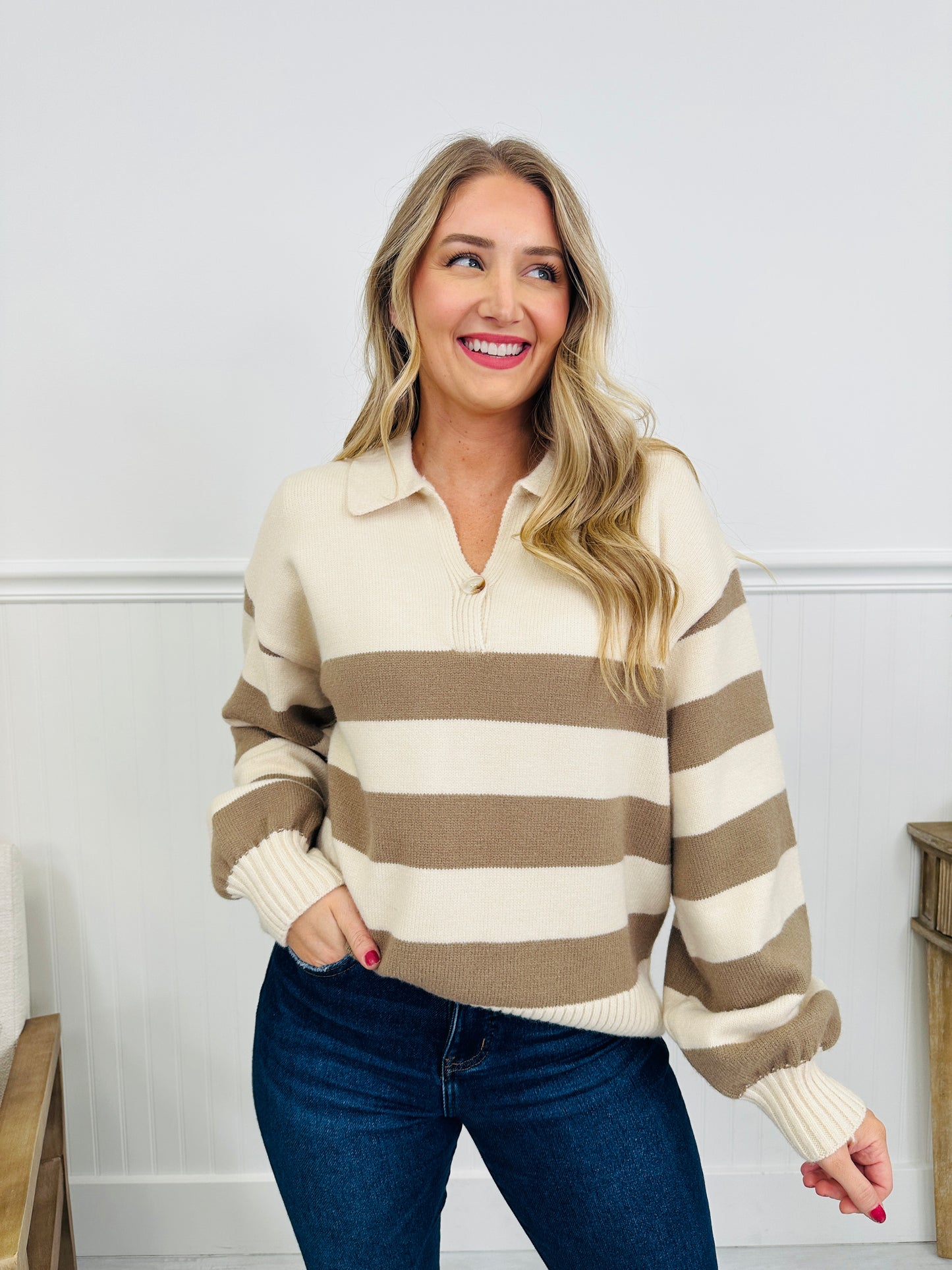 Chilly Day Charm Sweater in Camel