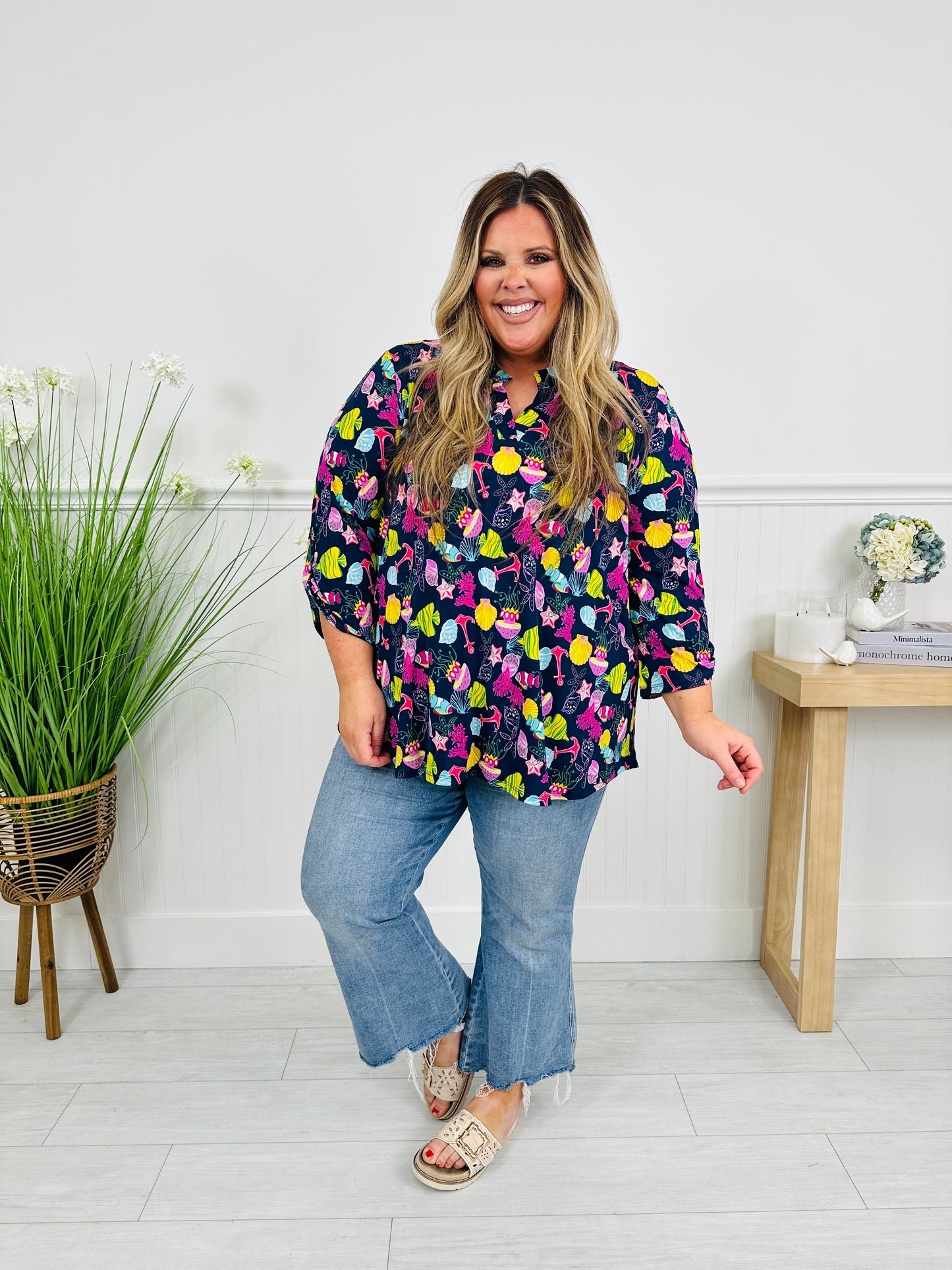 Sweet Like Spring Top in Nantucket Print