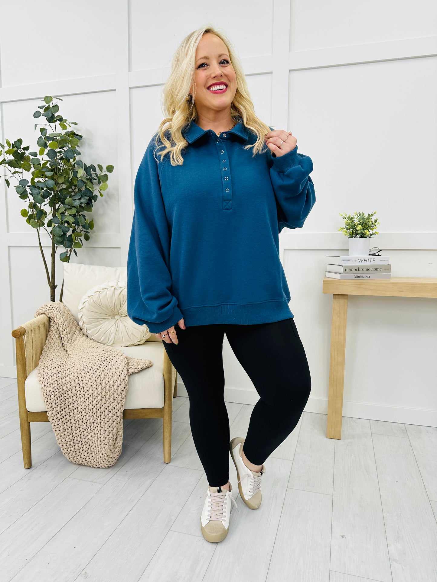 REG/CURVY MOCO Exclusive Super Snap Pullover Top- Multiple Colors!