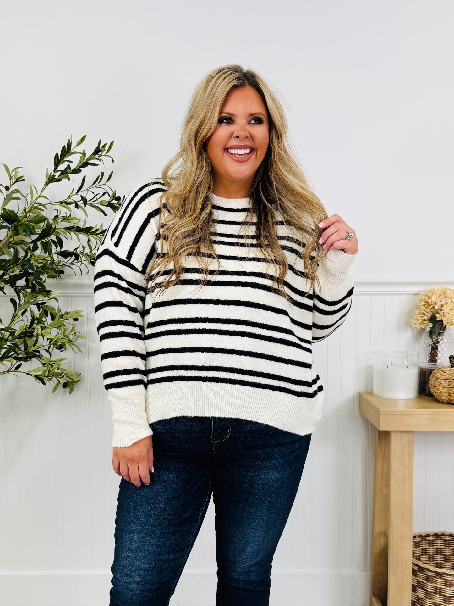 Soft Seasons Sweater In Cream