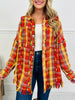 Cabin Fringe Flannel in Orange/Red