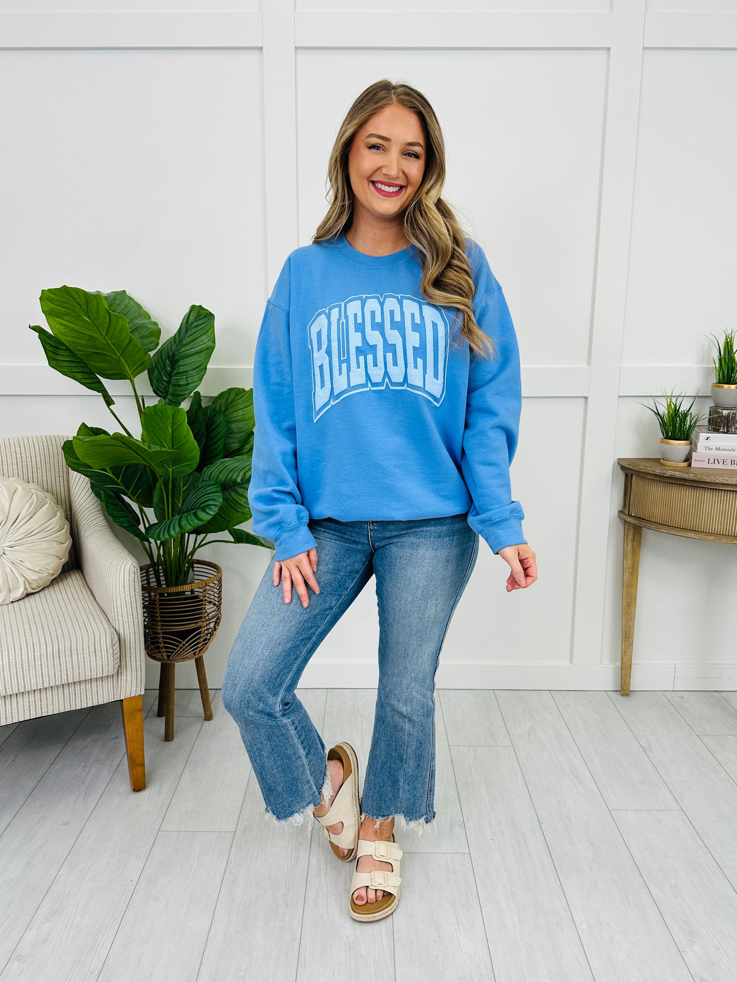 Blessed Puff Graphic Crewneck Sweatshirt