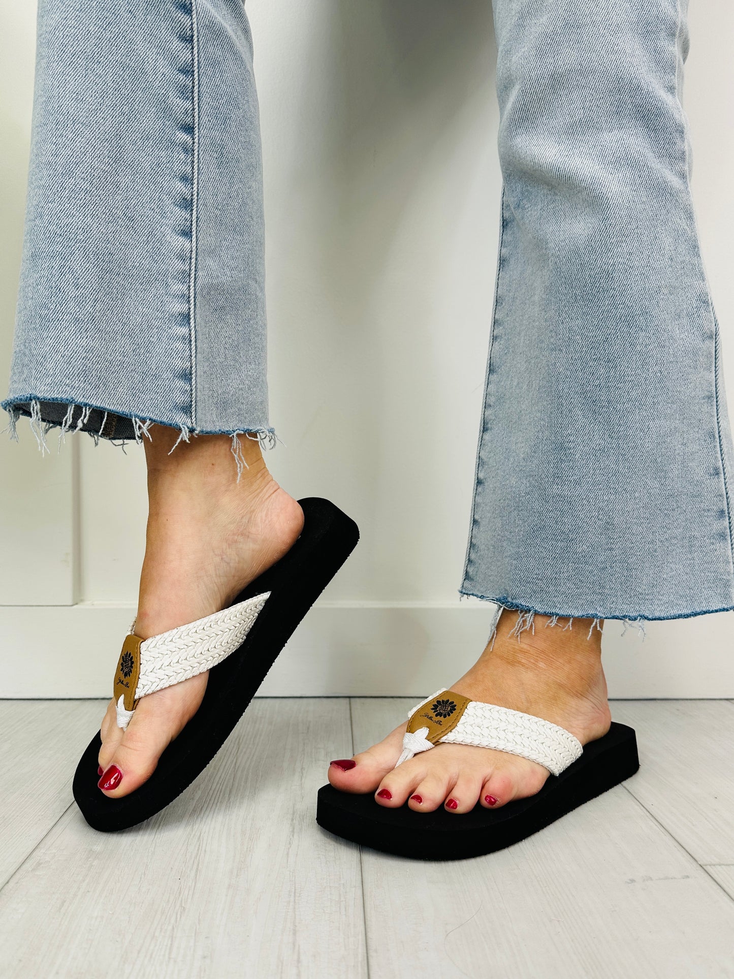 Chasing the Tides Flip Flops In Cream